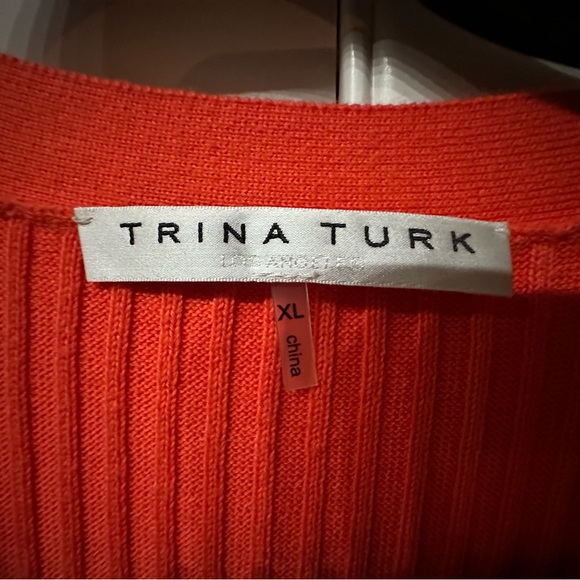 Trina Turk Esmeralda Midi Light Sweater Dress Poppy Sz L/XL - Picture 4 of 6